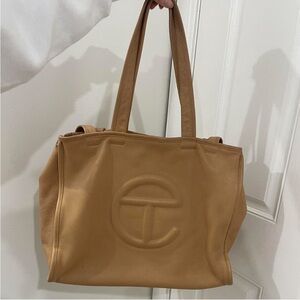 Telfar Leather Carry Bag Medium Desert